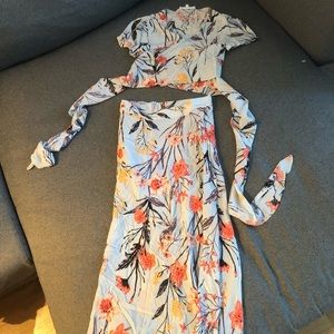 NWOT 2pc ‘dress’ (wrap crop top + long skirt)